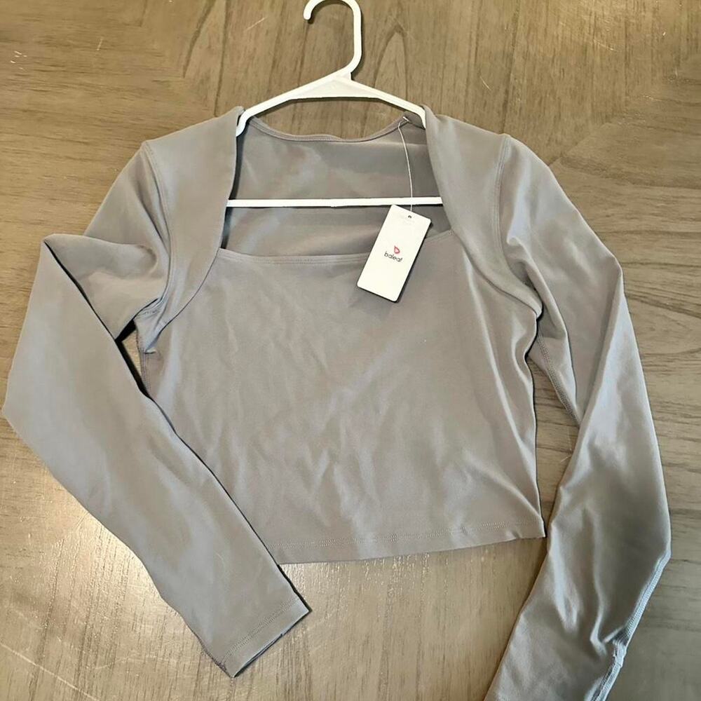 Baleaf grey long sleeve crop